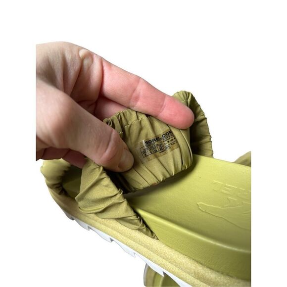 Sorel Roaming Two-Strap Womens size 8 Olive Green Ruched 2-Strap Slide Sandals - Picture 3 of 8